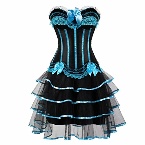 Corset bustier femme avec jupe tutu ensemble robe rayures dentelle grande taille