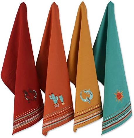 DII Tabletop Collection, Southwest Hacienda Stripe, Dishtowel Set, 18x28, Assorted, 4 Piece