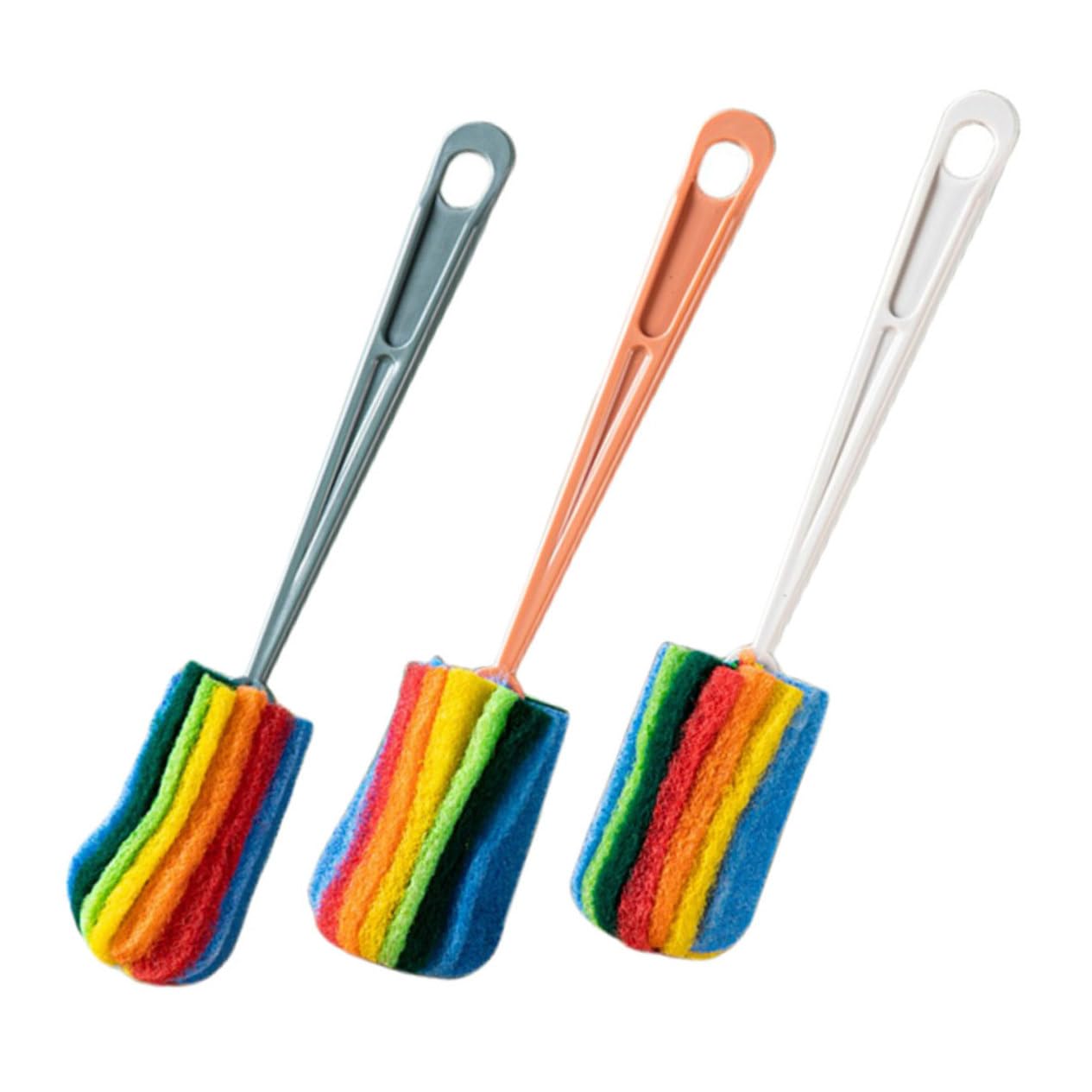 3 Series Cepillo De Limpieza Limpiador De Cepillos Hundir Cepillo para Biberones para Limpiar Cepillo para Botellas Reutilizable Estropajo Color Aleatorio 3 Piezas*3