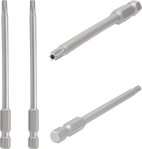 Vista 21 de Aopin T40 con agujero, destornillador de cabeza Torx a prueba de manipulaciones, mango hexagonal de 1/4 de pulgada, acero S2 magnético, 3.94