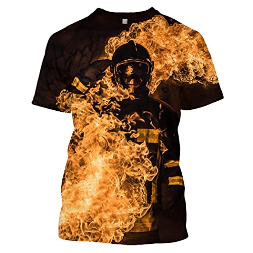 T-shirt 3D Pompier homme pour rester frais durant les barbecues d'été