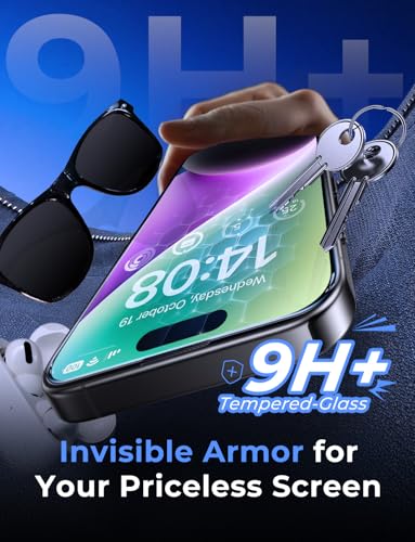 iPhone 13/13 Pro/14/16e/17e screenprotector 9H gehard glas, krasbestendig, anti-vingerafdruk, 2 stuks, helder - Afbeelding 4