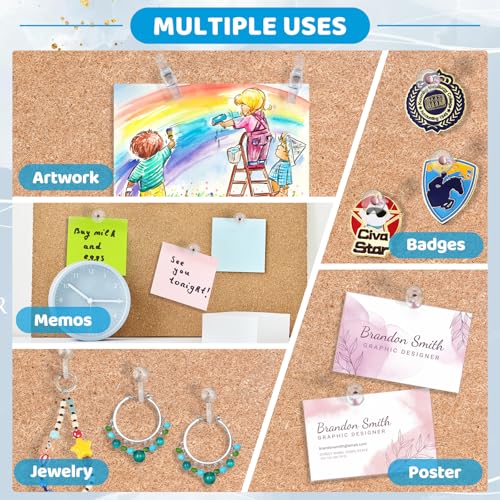 GOOLADA 275pcs Clear Push Pins,5 Types Clear Thumb Tacks, Plastic Head Thumbtacks, Tacks, TACS, Push Pins for Bulletin Board, Wall, Cork Board, Shadow Box Accessories - Thumbnail 5