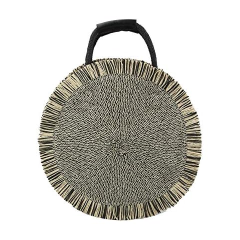 Ladies woven bag; large-capacity woven bag, can be hand-carried, cross-body can be carried on one shoulder-Black Cover