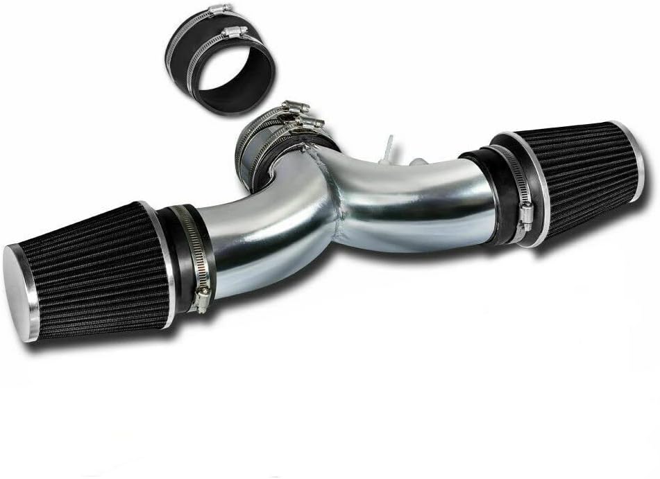 R&L Racing Kit de admisión de aire doble doble Ram corto negro + filtro 94-96 para Chevrolet Caprice Impala 4.3L 5.7L V8