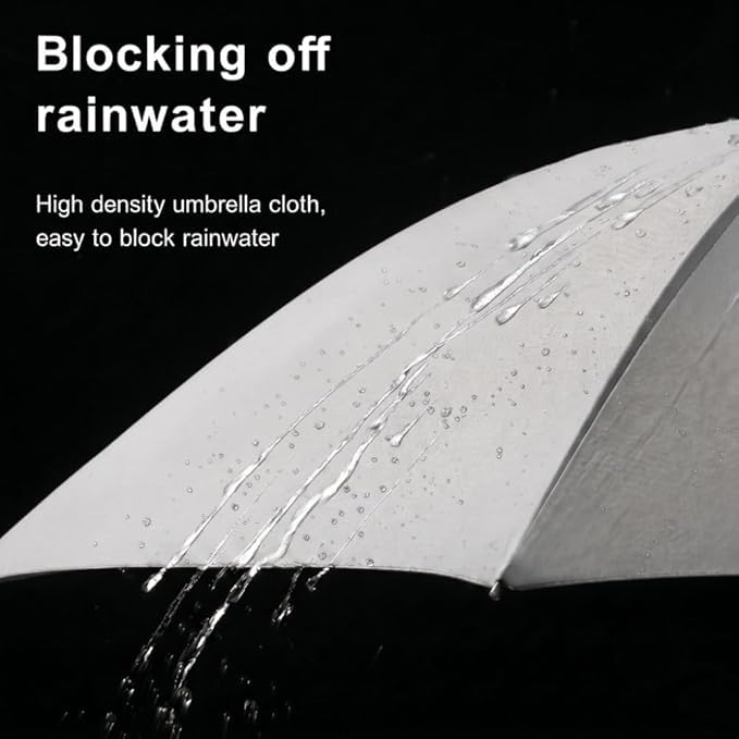 Image of STAR WORK Small Wooden Handle Compact UV Protection Umbrella, Automatic Open Hook Handle Stick Golf Umbrellas for Rain, Sun & Wind Protection.