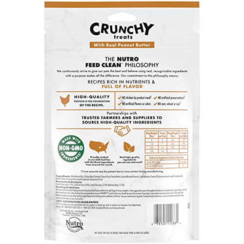 NUTRO Crunchy Dog Treats with Real Peanut Butter, 10 oz. Bag EducatedDogs