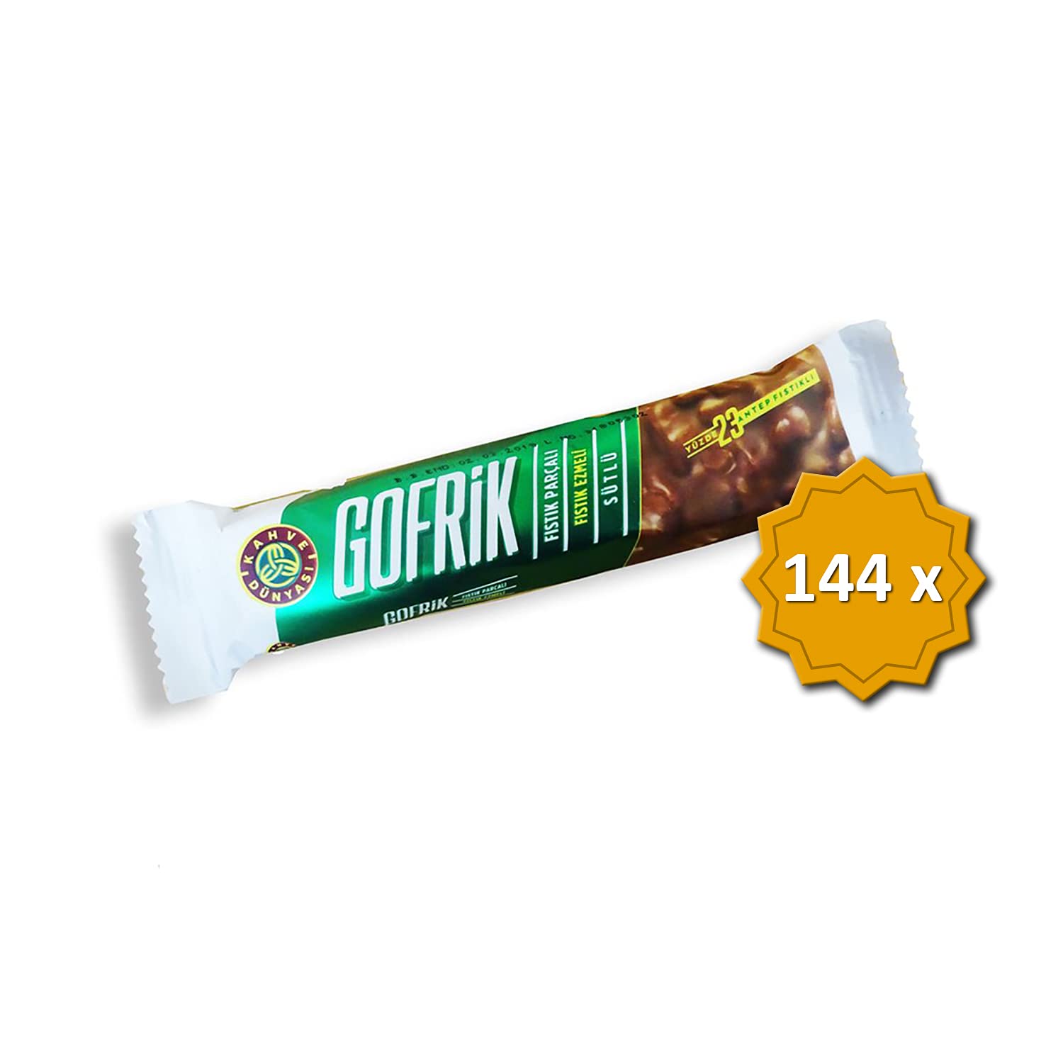 Gofrik Pistachio Wafer Bars (144 Bars of 33g)