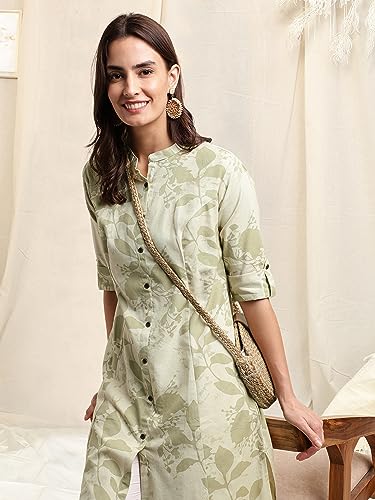 Image of MIRCHI FASHION Women Rayon Sequin Embroidery and Polka Dots Print Straight Kurta