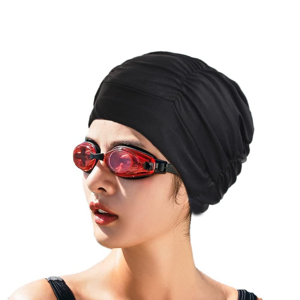 Cuffia Piscina Donna,Forreen 3 Pezzi Cuffie Piscina Impermeabile Elastico Cuffia da Nuoto Antiscivolo Asciugatura Rapida Comoda Cuffie da Nuoto per Piscine, Terme, Spiagge, Bagni