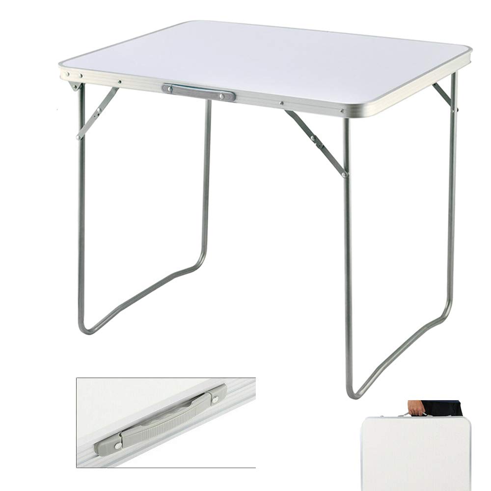 Hediy Foldable Camping Table Picnic Portable Folding Tables, for Party Kitchen Outdoor Garden BBQ, (80x60x69) cm