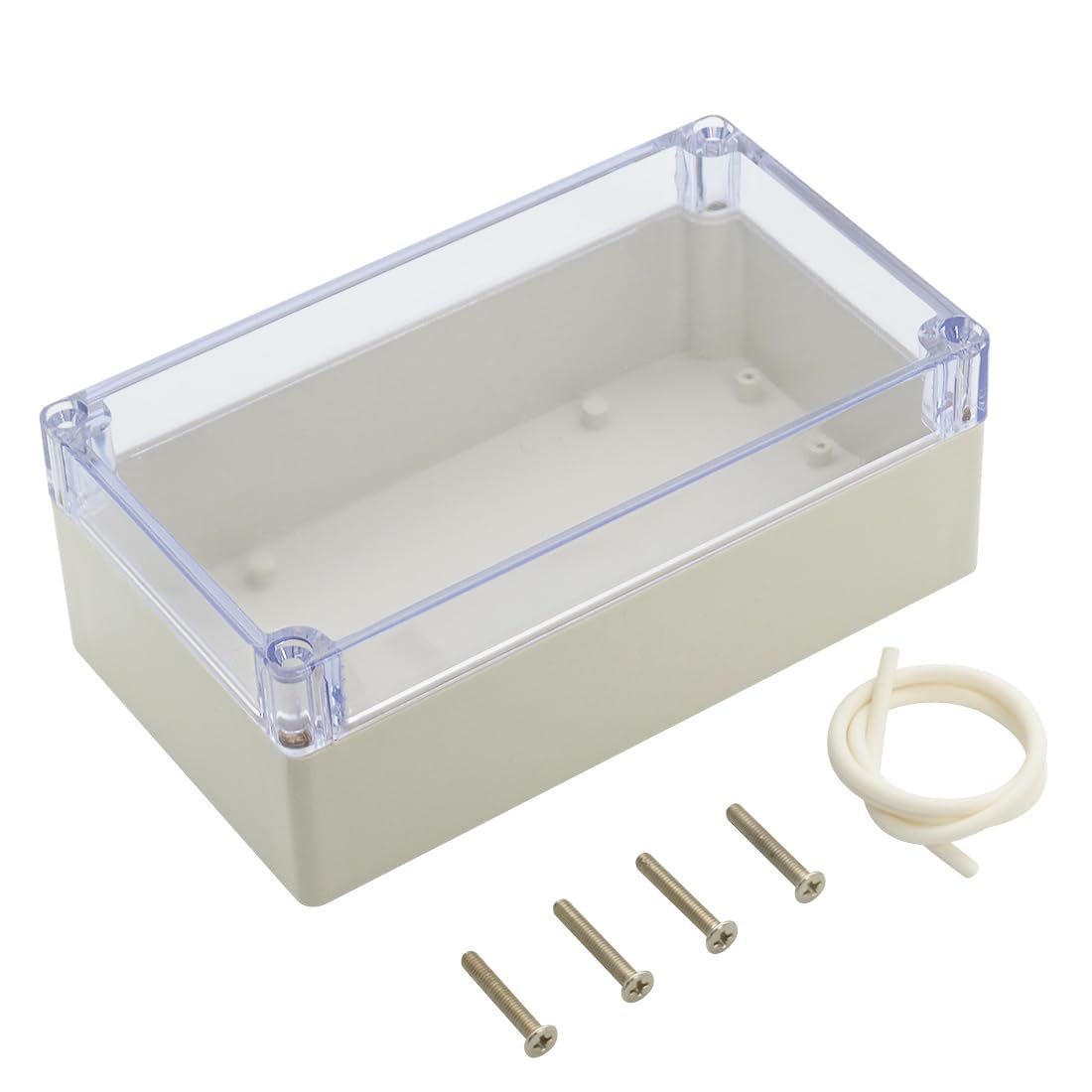 LeMotech IP65 Junction Box Made of ABS Plastic, Waterproof and Dustproof, with Transparent Transparent Lid, for Indoor/Outdoor Use (158 x 90 x 60 mm)
