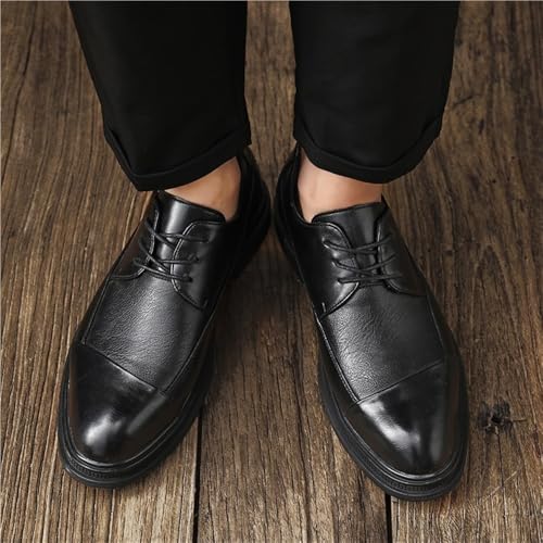 Stylish Mens Leather Oxford Shoes Lace Up Comfortable for Work Business Casual Walking3