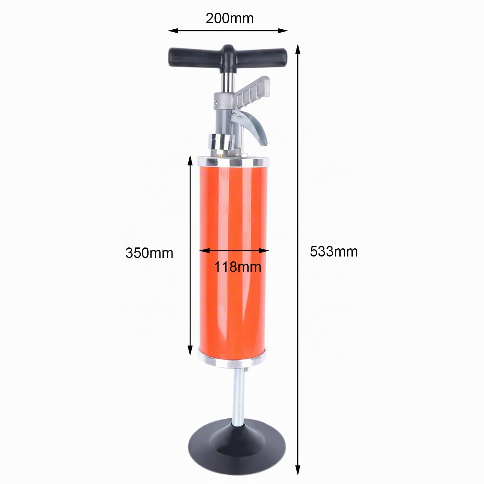Desatascador WC,Bomba de limpieza de pistón de aire comprimido aspirador drenaje limpiador para drenaje de agua 30 a 130 Mm,Limpieza de tuberías para baño cocina inodoro