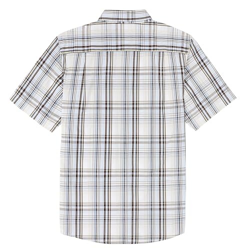 Image of Dubinik Mens Short Sleeve Button Down Shirts Soft Breathable Summer Vintage Regular Fit Lightweight Men's Casual Shirt