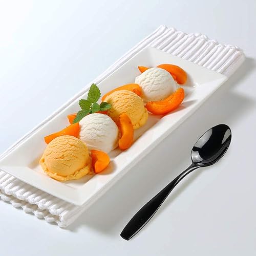 Miniatura 5 de Teyyvn Cucharas de postre de acero inoxidable negras de 12 piezas