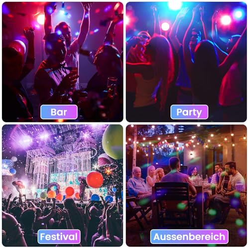 Bonlux Discokugel 5V Partylicht Mini Disco Lichteffekte RGB Mini Discokugel Licht Partylicht Stimmgesteuertes USB Stimmungslicht für Kinder Zimmer Party 2Stück
