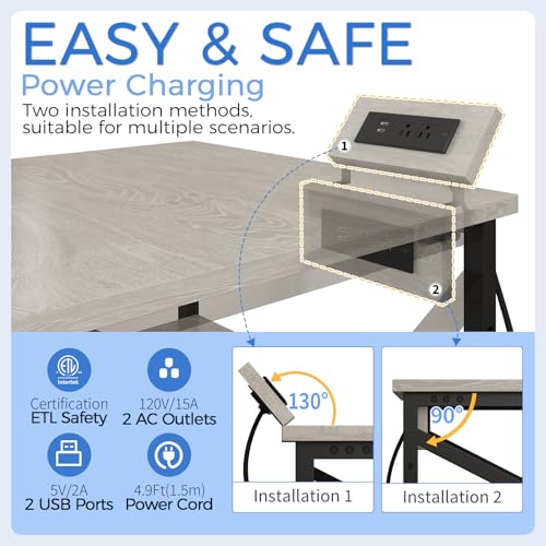 Image of METYERRY 23.6 inchx23.6 inch Large Printer Stand with Power Outlet, 3 Tier Cart