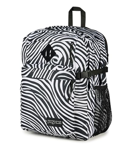 Image of JanSport Main Campus Backpack - Travel or Work Backpack with 15-Inch Laptop Sleeve and Dual Water Bottle Pockets, Surreal Swirlies