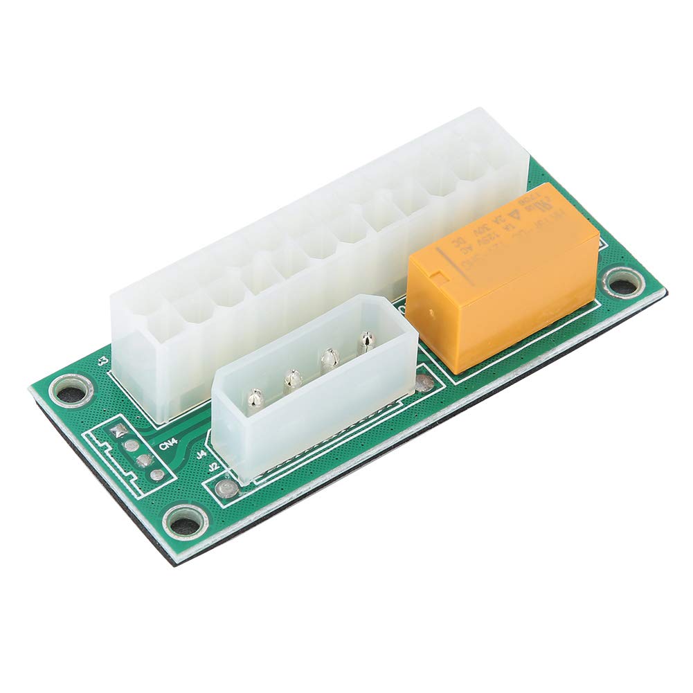 Power Supply Board Multi Power Adapter, ATX24PIN to Dual Power Supply Synchronous Starter Module, Expansion Cable Card, Easy to Use