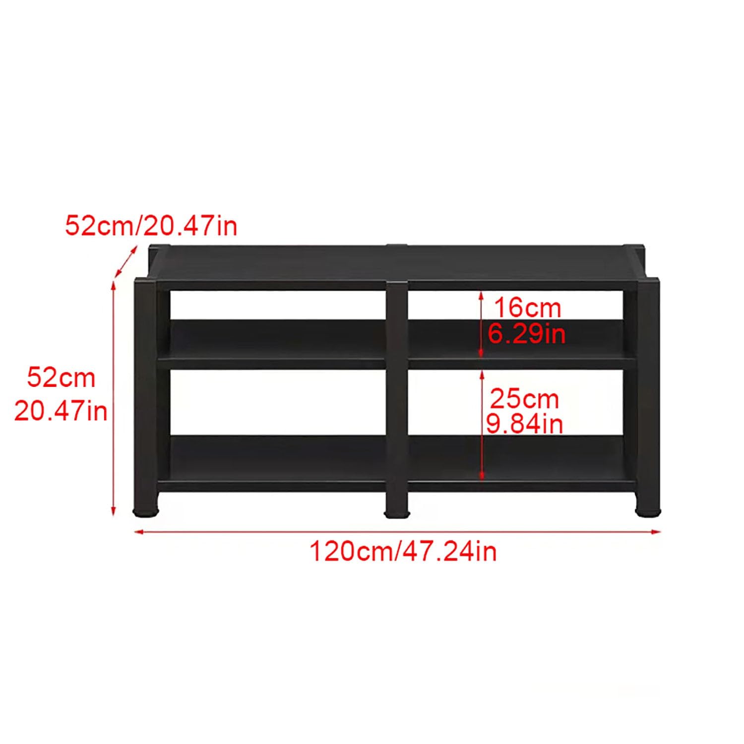 Meuble TV d'angle en noyer – Support mobile sur pied pour salon, bureau, salle de jeux et d'enregistrement – Étagères de rangement 120 x 52 x 52 cm