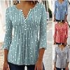 BISKAMY Long Sleeve Tops for Women V Neck Polka Dots Printed Blouse Elegant Ladies Tops Plus Size Casual Women Blouse Shirts Green #2