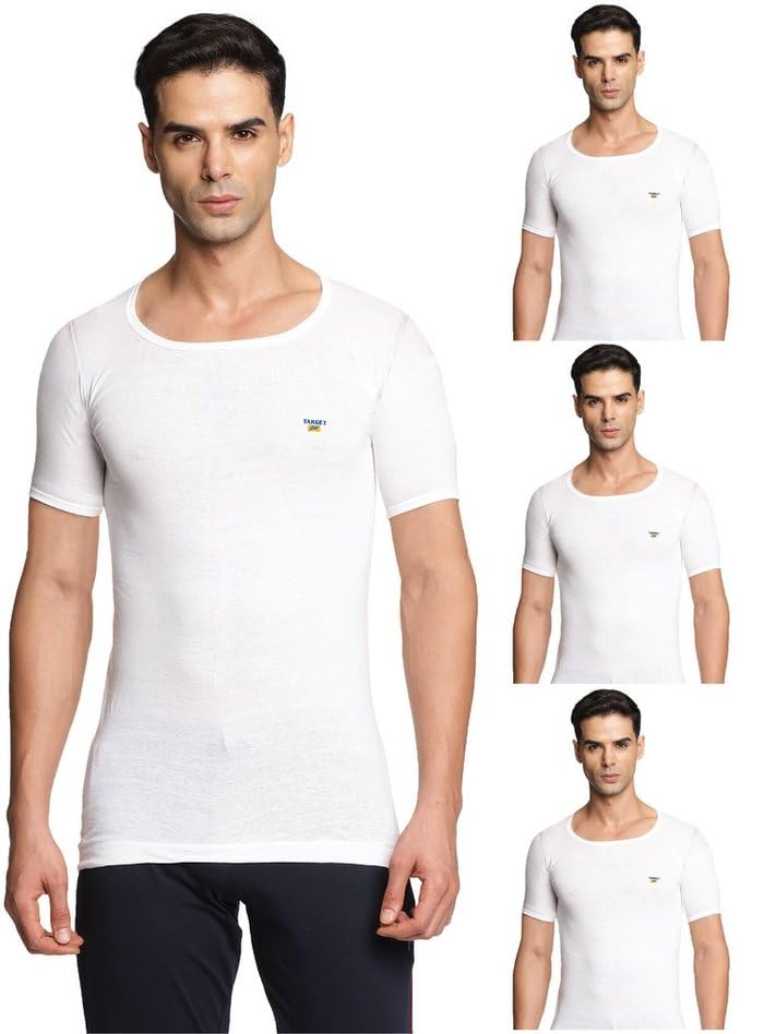 Image of Men's Vest - 100% Cotton, White, Comfortable, Breathable, Baniyan for Men(Pack of 4)