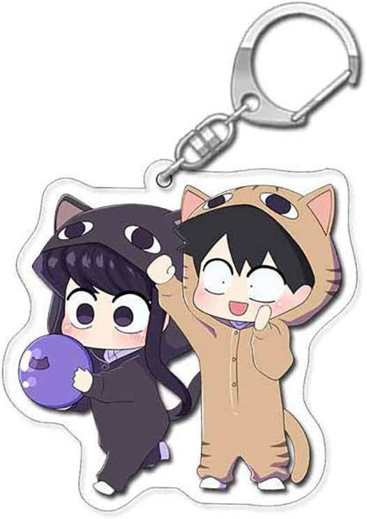 Komi Can't Communicate Keychain Double Sided High Definition Acrylic Keyring Komi Shouko Cosplay Pendant for Lover (D)