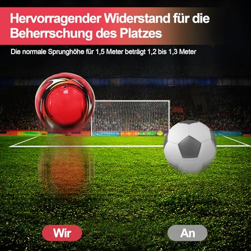 WUIOWPPIC Fußball Größe 5, Anti-Luftaustritt Professioneller Fußball Leder Kinder, Offizieller Training Fusball, Wasserdicht Ball Wettbewerb für Kinder Jugendliche Erwachsene Drinnen Draussen
