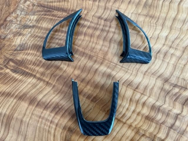 アバルト リアル カーボン ステアリング トリムカバー 4点セット