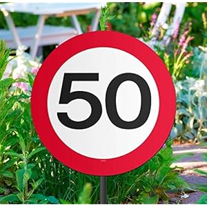 Folat Gartenschild für Geburtstagsparty, Verkehrsschild, 50. Geburtstag