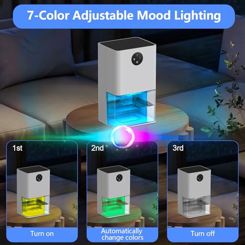 Image of Deyagoo 50OZ Dehumidifier, Small Dehumidifier for Bedroom Closet 300 Sq. Ft | Quiet Operation, Portable, Auto Shut Off, 7 Color, Energy Saving