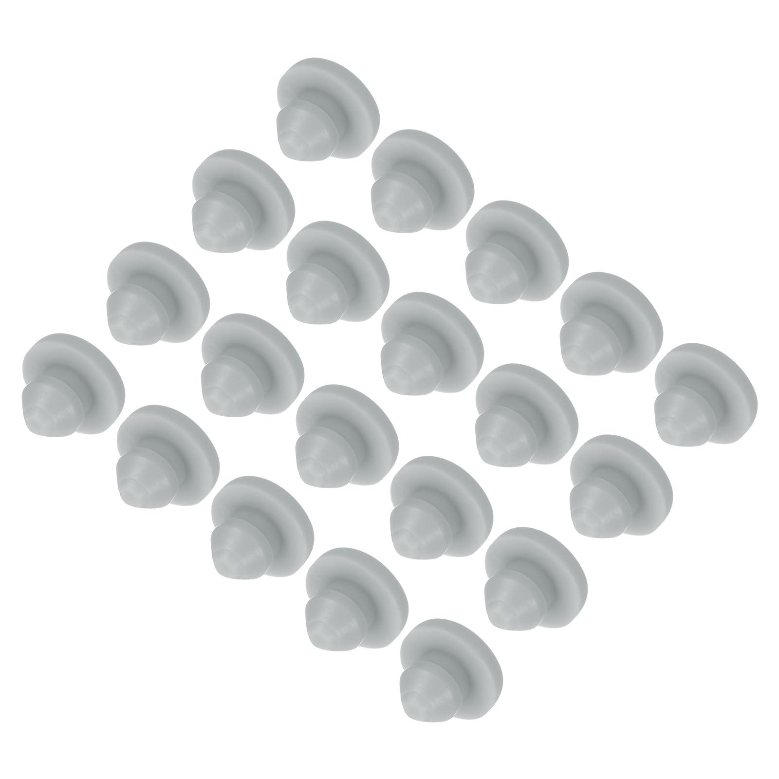 MECCANIXITY 30pcs Silicone Snap in Locking Hole Plugs,4mm/0.2 Inch Mounting Diameter Narrow Groove Width 1.5mm Panel Seal Cover Round for Kitchen Bulkheads Waterproof Sealing Plugs Grey