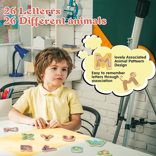 Ancistro Magnetic Letter, Thickened Wooden Abc Alphabet Fridge Magnets thumb #1