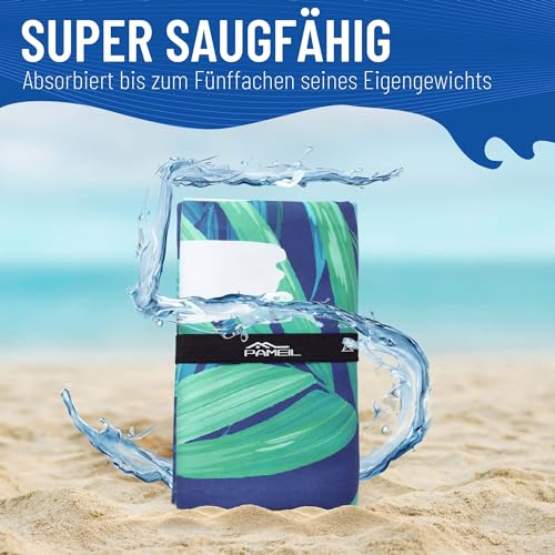 Pameil Strandtuch Mikrofaser Handtuch Groß 90x180cm,Microfaser Handtücher Kompakt und Sandfest, Leicht und...