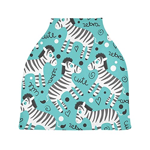 かわいいゼブラシアンハートベビーカーシートカバーキャノピー伸縮性看護カバー幼児用母乳の男の子の女の子のための通気性防風冬のスカーフ