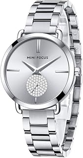 ساعة ستانلس ستيل فضية بمينا ماسي وهيكل 38 ملم موديل MF0222L.01 تناظري فضة للنساء