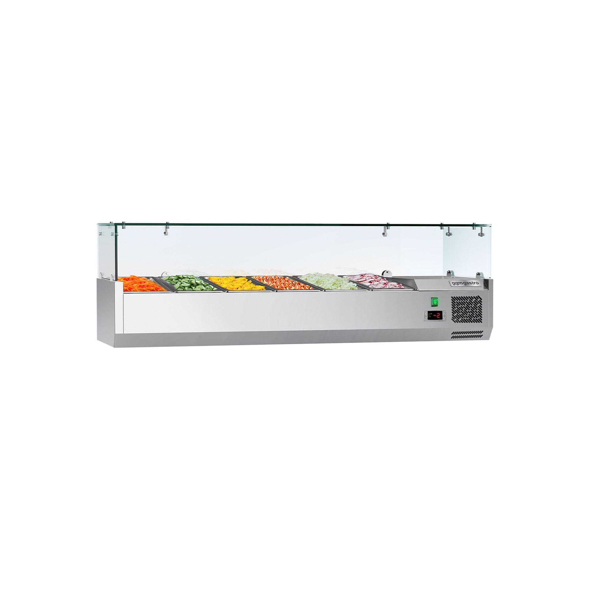 GGM Gastro | AGG143ND#07 | Kühlaufsatzvitrine ECO - 1400x335mm - 6x GN 1/4