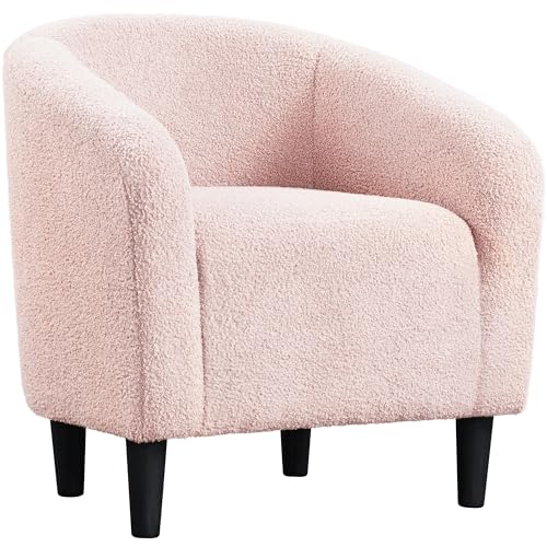 Yaheetech Tub Chair, Fuzzy Accent Armchair Sherpa Fabric Club Cha...