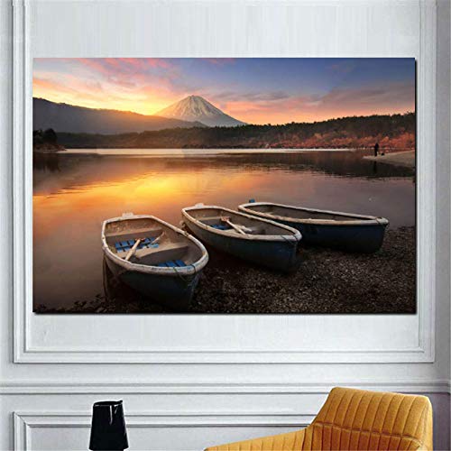 Affiche de paysage lacustre grand format pour decoration de salon moderne sans cadre 35x50