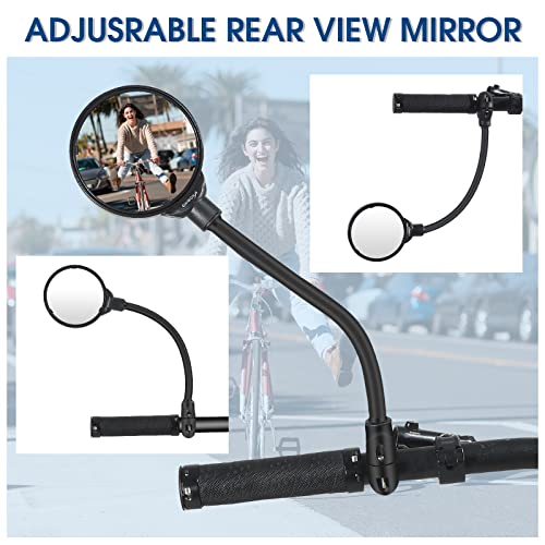 2023 New Bike Mirror,Adjustable Rotatable Bicycle Mirrors For Handlebars,Acrylic Convex Bicycle Mirror,Shockproof Safety Bike Mirrors Handlebar Rearview Mirror,Bicycle Mirrors For Electric Bike Mtb… #TOP6