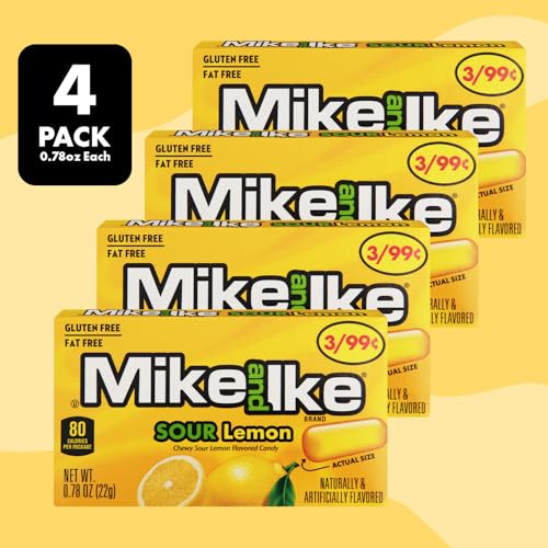 Mike and Ike Sour Lemon Candy, 4 Pack de Cajas 0.78OZ miniatura 4