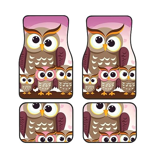 Tapis de sol voiture hibou antidérapants universels pour habitacle propre