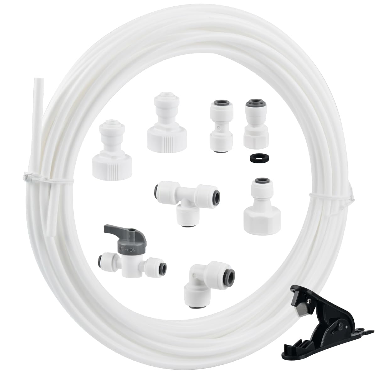 15m Manguera de Suministro de Agua Tubo y Kit de Conectores de Refrigerador para Refrigerador de Estilo Europeo Doble Refrigerador (1/4"Pipe)
