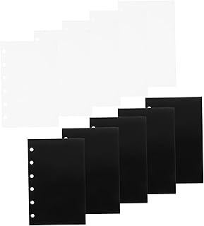 Operitacx 10 Folhas Pastas Bloco De Notas Preto Fichário Bloco De Notas Clipes De Pasta De Plástico Saco De Fichário Bolsa De Bolso Bolsa De Cartão De Visita Sacos De Armazenamento De
