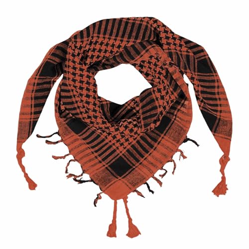 MODSGUE Pañuelo de cuello Shemagh, Palituch Táctico Bufanda Árabe Desierto Bufandas Hombres Palestino Arafat Pañuelo Militar Táctico Desierto Bufanda Algodón Grande Shemag Scarf para Mujeres, naranja