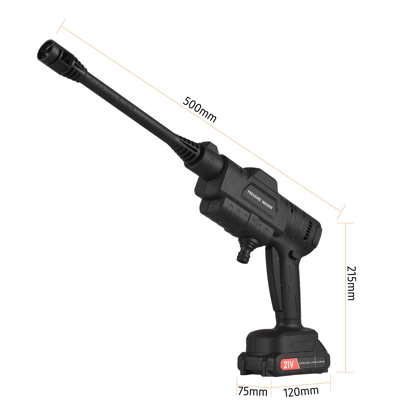 Hidrolimpiadora Alta Presion a Batería Geevorks Limpiadores de Alta Presión para Automóvil con Boquilla Ajustable 21 V Pistola Hidrolimpiadora Portátil para Lavar Coche/Regar Flores/Limpiar Pisos