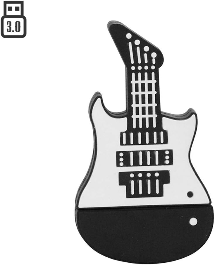 64GB Guitar Model USB 3.0 Flash Drive Memory Stick PenDrive Thumb Drive Jump Drive USB Flash Memory USB 3.0 Drive Ｕ Disk USB Stick Flash Disk Pen Drive - White