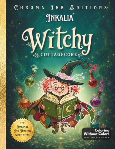 Inkalia Witchy Cottagecore: Spooky Cute Witchy Vibes Ink Tracing Book for Relaxation: A Cozy Witch Coloring Book for Adults | Hygge Halloween, Cozy ... Tracing: Creepy Cute Halloween Series) image 2