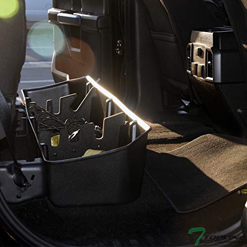 TLAPS 7422438791788 Compatible With 2015-2022 Ford 150 Supercrew / 2017-2022 F250 F350 F450 F550 Superduty Crew Cab Black Gearbox Underseat Storage Cargo Organizer Box